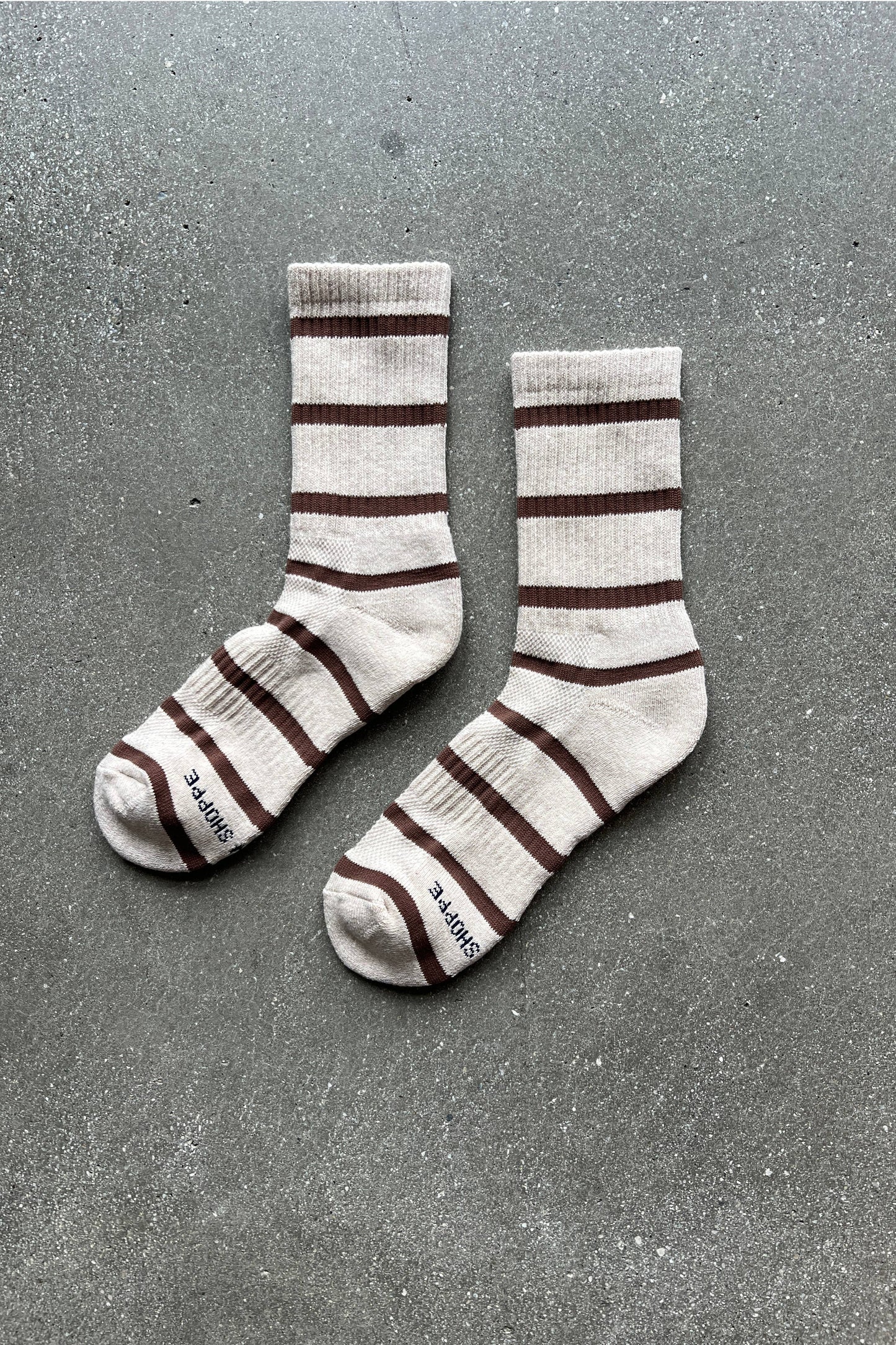 Le Bon Shoppe - Striped Boyfriend Socks: Pink White Stripe