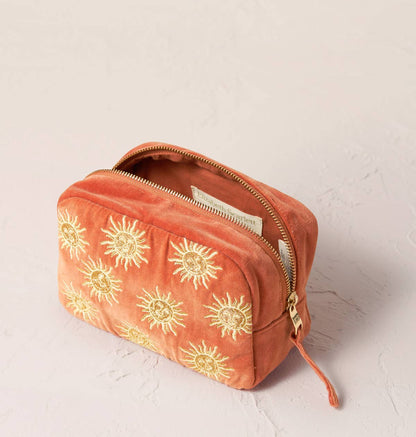 Elizabeth Scarlett Ltd - Sun Goddess Cosmetics Bag: Rust / Velvet