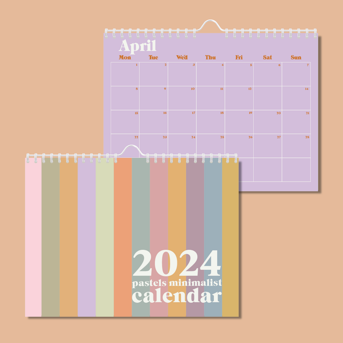 2024 Calendar - Pastel Minimalist - Landscape - A4 – Love & Honor