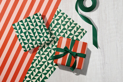 Bird & Co Studio - Candy Stripe | Modern-Retro Recycled Gift Wrap Paper