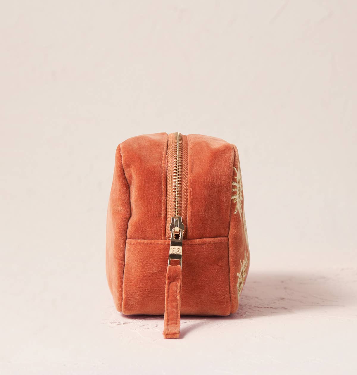 Elizabeth Scarlett Ltd - Sun Goddess Cosmetics Bag: Rust / Velvet