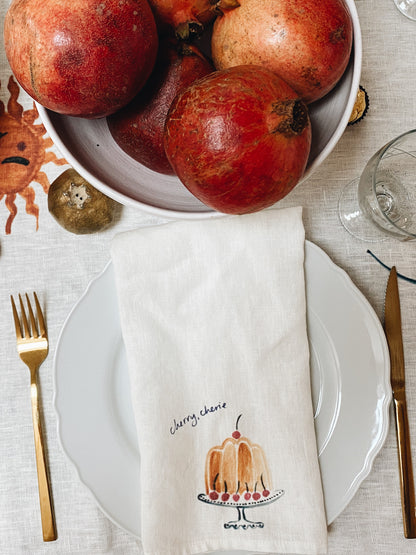 Lobster Lovers & Cherry Cherie - Set of Two Linen Napkins