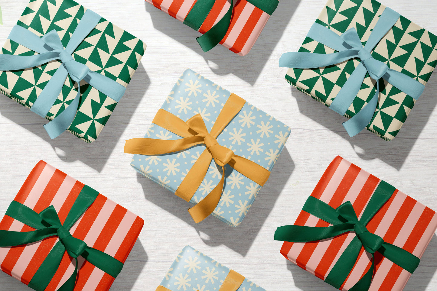 Bird & Co Studio - Candy Stripe | Modern-Retro Recycled Gift Wrap Paper