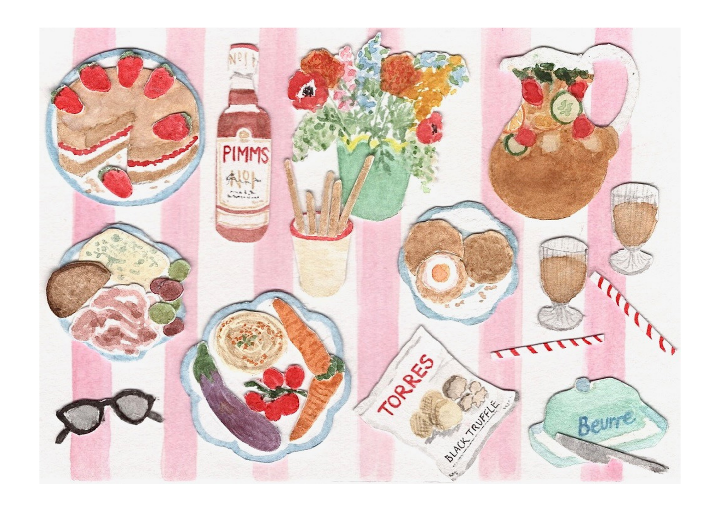 Mimi Dickson - Birthday Picnic, Greetings Card