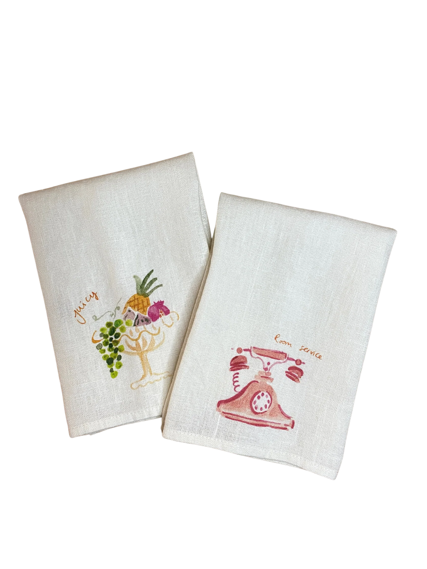 Fruity & Room Service - Set of Two Linen Napkins