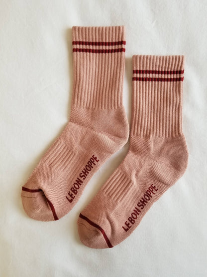 Le Bon Shoppe - Boyfriend Socks: Vintage Pink