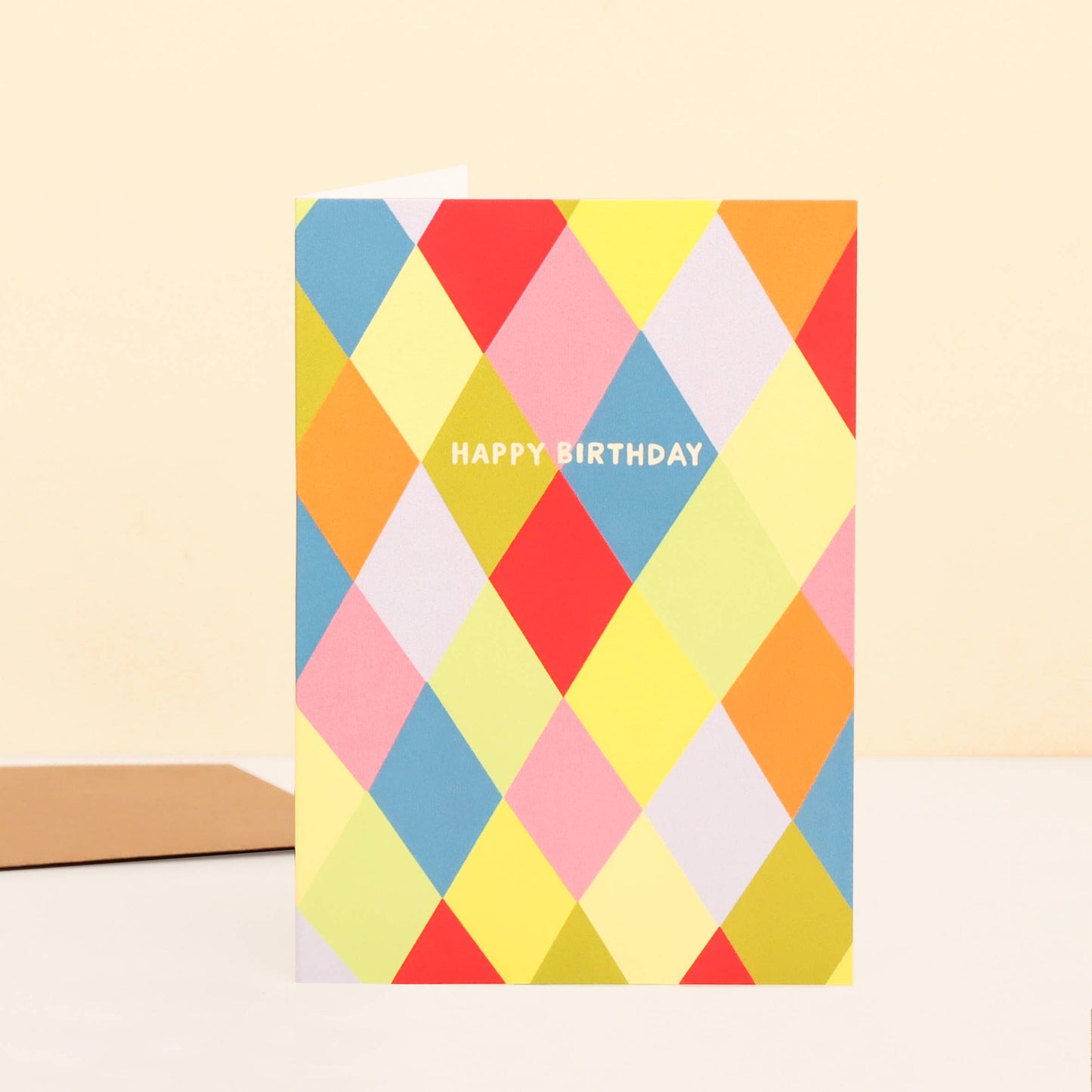 Harlequin Happy Birthday Card | Colourful Birthday Greeting