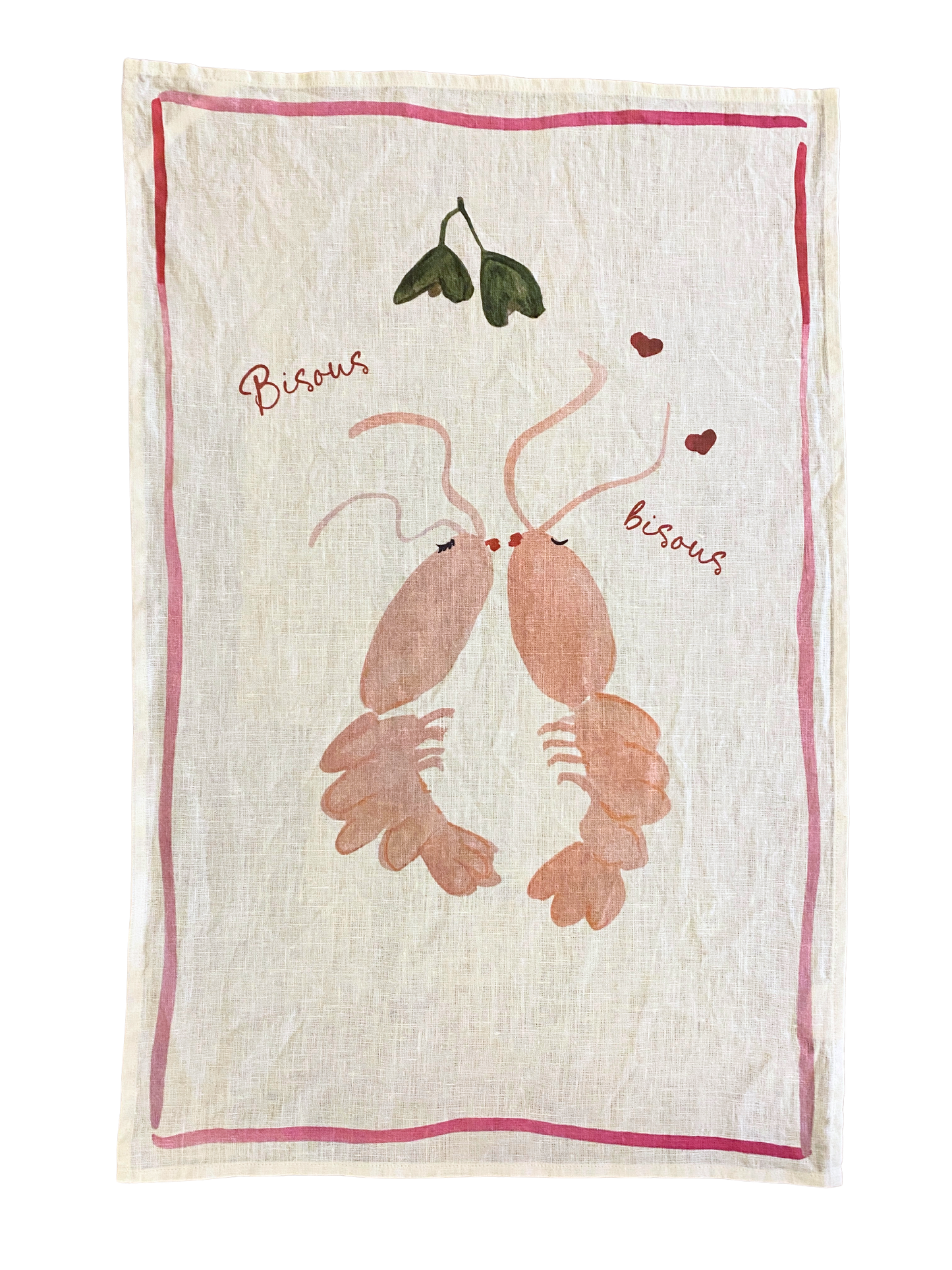 Bisous Bisous Linen Teatowel