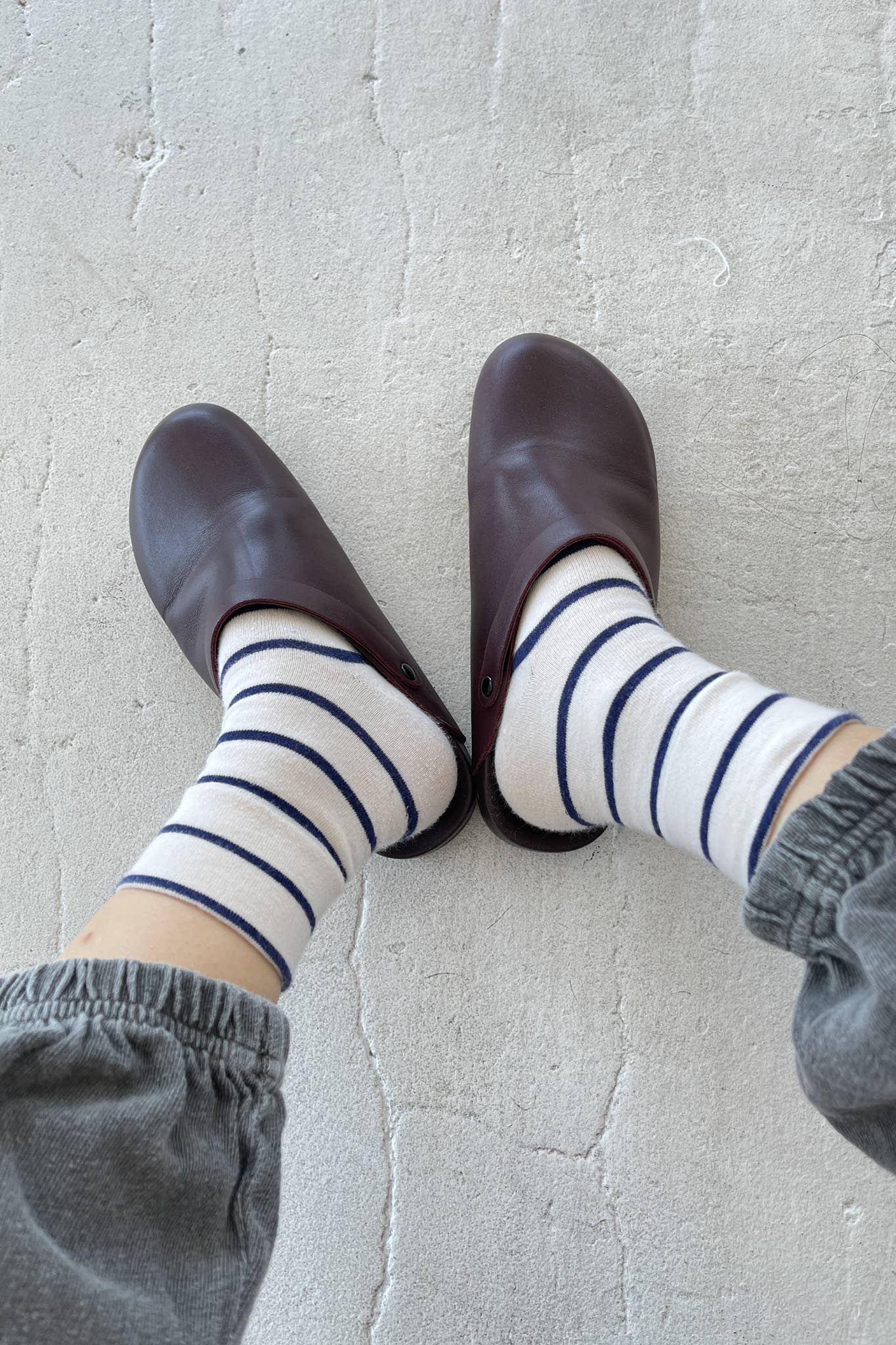 Le Bon Shoppe - Striped Boyfriend Socks: Pink White Stripe