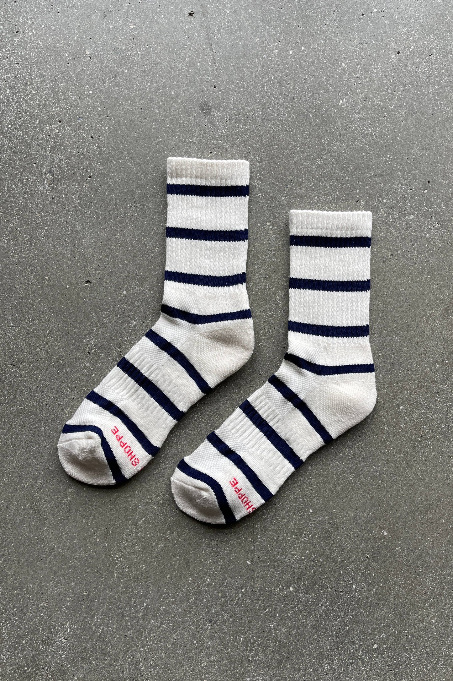 Le Bon Shoppe - Striped Boyfriend Socks: Pink White Stripe