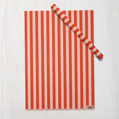 Bird & Co Studio - Candy Stripe | Modern-Retro Recycled Gift Wrap Paper