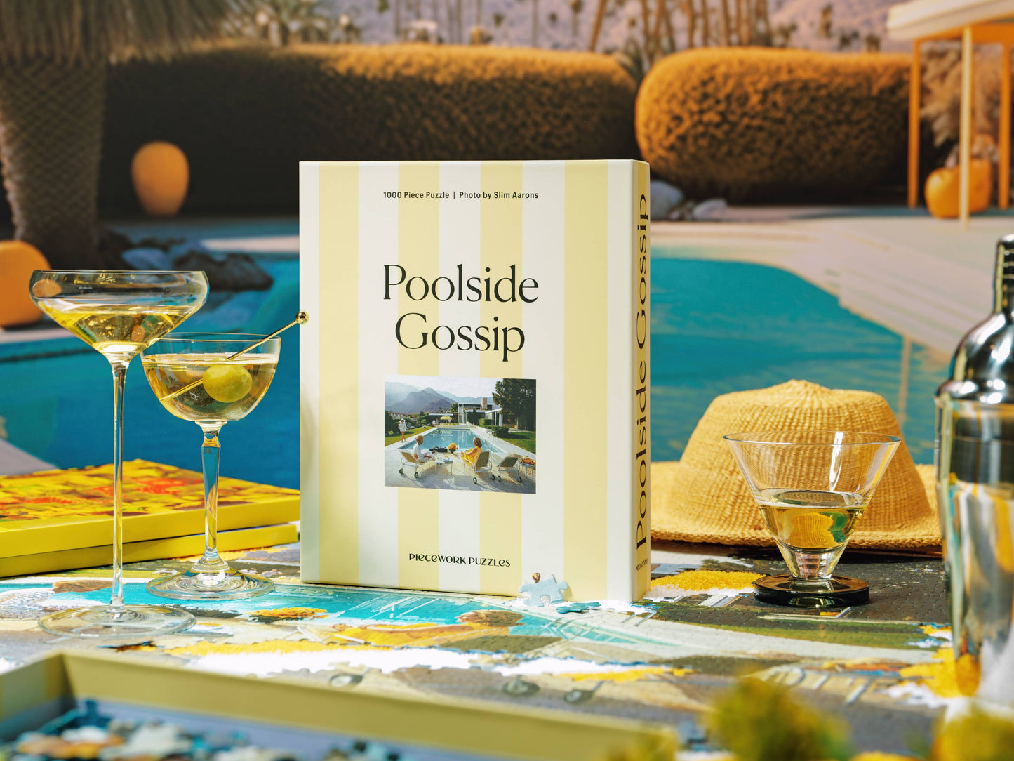 Piecework Puzzles - Poolside Gossip - Slim Aarons Collab - 1000 Piece Puzzle