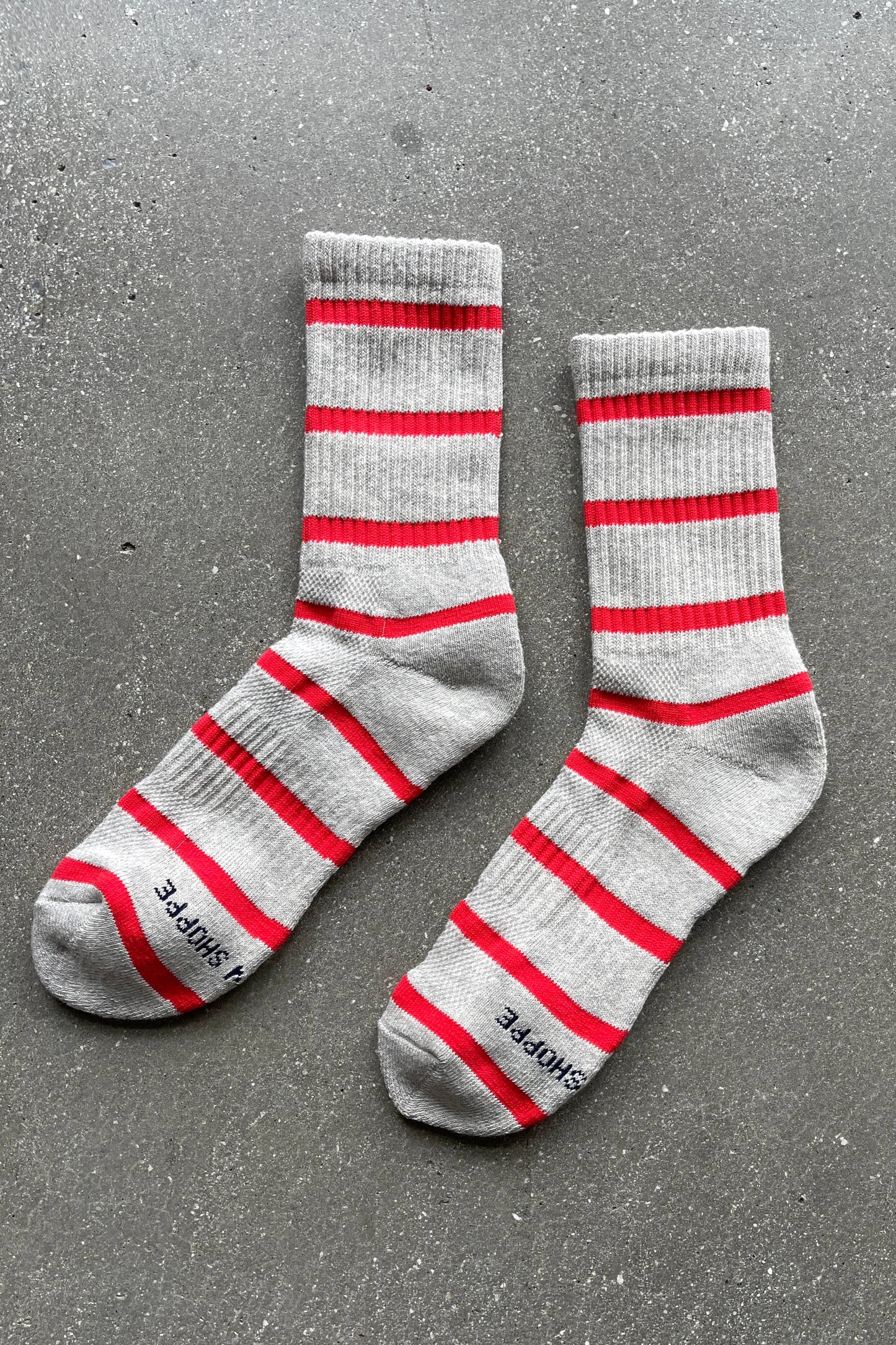 Le Bon Shoppe - Striped Boyfriend Socks: Pink White Stripe