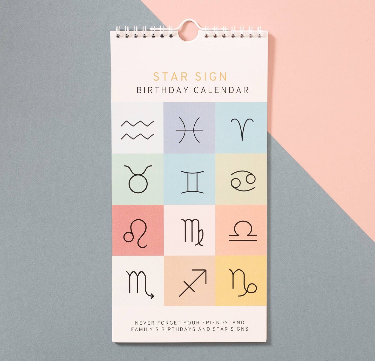 Undated Birthday Calendar | Zodiac Star Sign